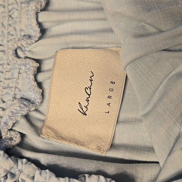 Light Blue Smocked Women's Top From KanKan - Picture 4 of 5